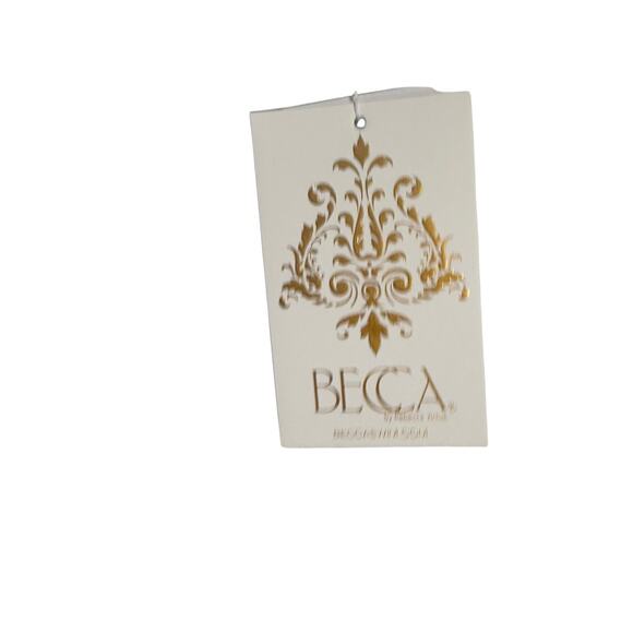 Becca All That Glitter Blue Multicolor Print Halter Tie Back Bikini Swimsuit Top - Picture 6 of 10